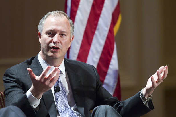 Steven Hill, executive director of the Governor's Office of Economic Development, speaks on a panel during "Securing America's Future," a conference sponsored by the Latin Chamber of Commerce and the U.S. Global Leadership Coalition, at the Four Seasons Wednesday, May 15, 2013.