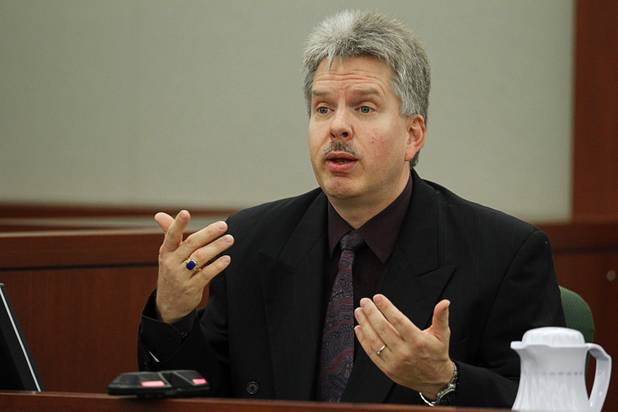 Dr. Gregory Brown testifies about the effects of alcohol on the brain, during O.J. Simpson's evidentiary hearing in Clark County District Court Thursday, May 16, 2013. Simpson, who is currently serving a nine-to-33-year sentence in state prison as a result of his October 2008 conviction for armed robbery and kidnapping charges, is using a writ of habeas corpus to seek a new trial, claiming he had such bad representation that his conviction should be reversed.