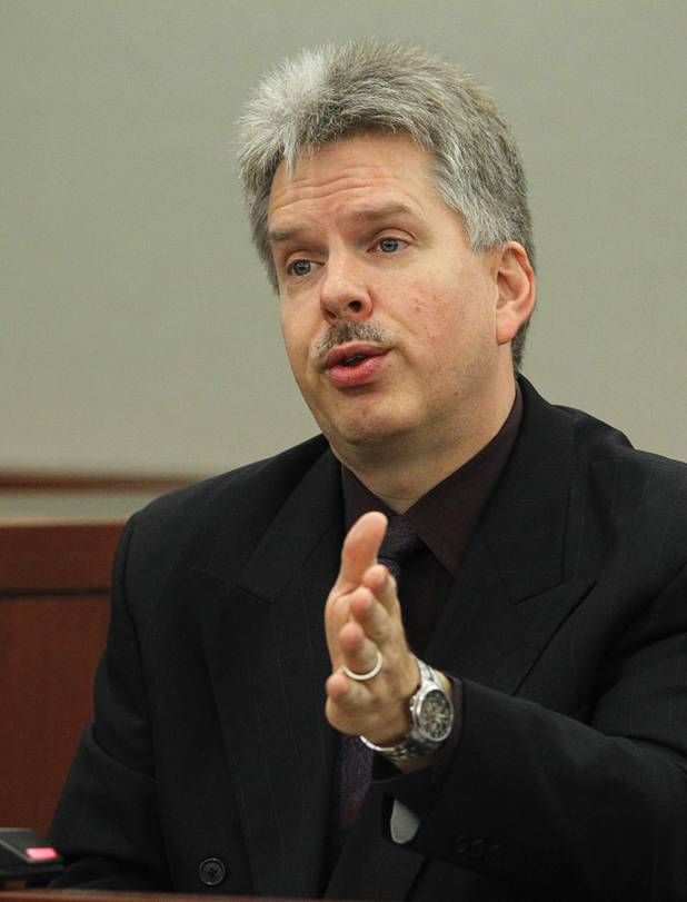 Dr. Gregory Brown testifies about the effects of alcohol on the brain, during O.J. Simpson's evidentiary hearing in Clark County District Court Thursday, May 16, 2013. Simpson, who is currently serving a nine-to-33-year sentence in state prison as a result of his October 2008 conviction for armed robbery and kidnapping charges, is using a writ of habeas corpus to seek a new trial, claiming he had such bad representation that his conviction should be reversed.