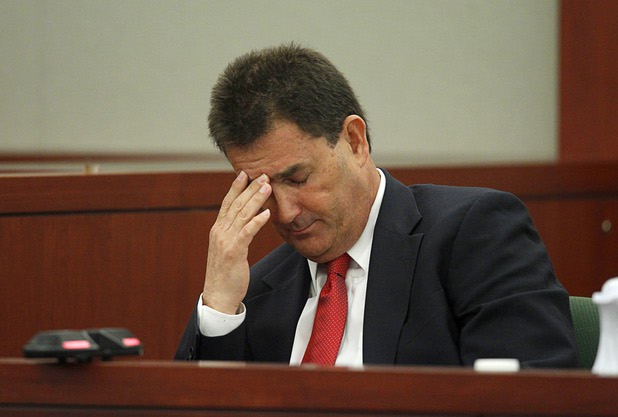 Yale Galanter, O.J. Simpson's former defense attorney, reacts during an evidentiary hearing in Clark County District Court Friday, May 17, 2013.. Simpson, who is currently serving a nine-to-33-year sentence in state prison as a result of his October 2008 conviction for armed robbery and kidnapping charges, is using a writ of habeas corpus to seek a new trial, claiming he had such bad representation that his conviction should be reversed.