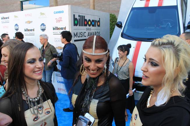 Prince's band, 3rd Eye Girl, stops on the blue carpet during the 2013 BIllboard Music Awards at MGM Grand Garden Arena on Sunday, May 19, 2013.