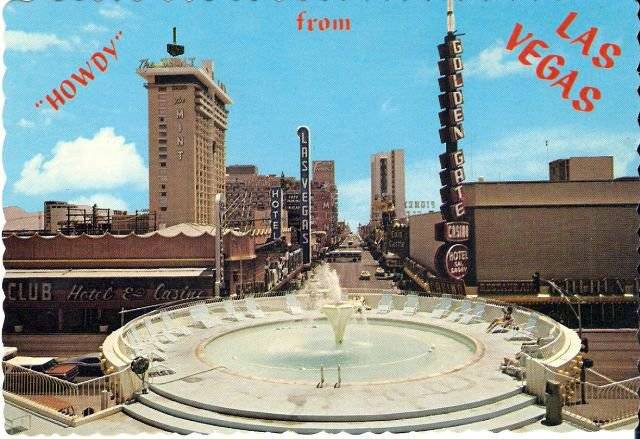 A postcard of the old Union Plaza hotel pool.
