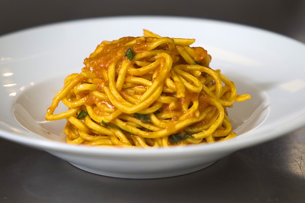 Chef Scott Conant's spaghetti in the Scarpetta restaurant kitchen at the Cosmopolitan Wednesday, May 22, 2013.