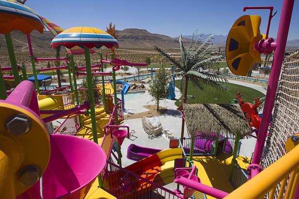 A play structure is shown on Splash island at the Wet 'n' Wild Las Vegas water park, 7055 S. Fort Apache Road, Wednesday, May 22, 2013. The new 41-acre park opens to Gold Pass holders on Saturday. Single day tickets are available from June 3.