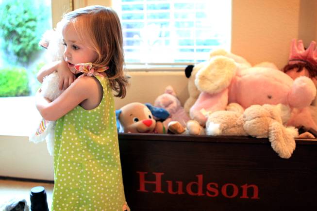 Hudson Whitwell, 2, inside her home in Las Vegas on Wednesday, May 22, 2013.