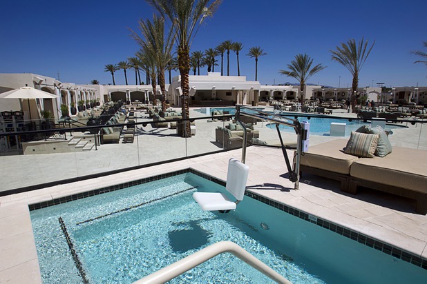 A view of the Daylight beach club at Mandalay Bay Thursday, May 23, 2013. The new club by the Light Group features a 4,400-square-foot pool, 70 daybeds, 23 cabanas and two bungalows.