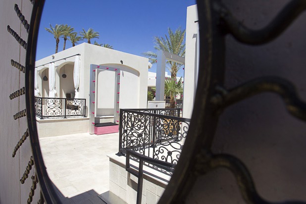 A view of the Daylight beach club is reflected in a mirror at Mandalay Bay Thursday, May 23, 2013. The new club by the Light Group features a 4,400-square-foot pool, 70 daybeds, 23 cabanas and two bungalows.