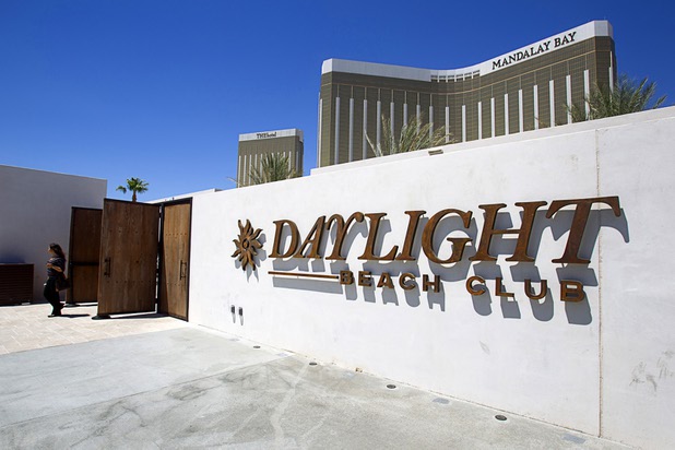 The entrance to the Daylight beach club at Mandalay Bay Thursday, May 23, 2013. The new club by the Light Group features a 4,400-square-foot pool, 70 daybeds, 23 cabanas and two bungalows.