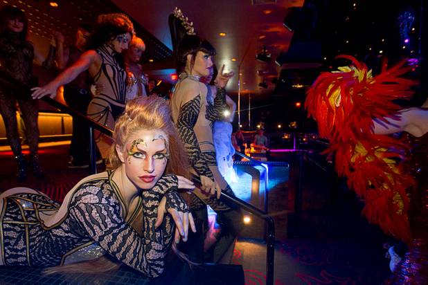 A Cirque du Soleil performer poses during a media preview at the Light nightclub at Mandalay Bay Thursday, May 23, 2013. The new 38,000 sq. ft. club is a collaboration by Cirque and The Light Group.