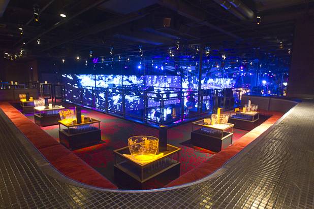 Seating is shown on an upper level of the Light nightclub at Mandalay Bay Thursday, May 23, 2013. The new 38,000 sq. ft. club is a collaboration by Cirque du Soleil and The Light Group.