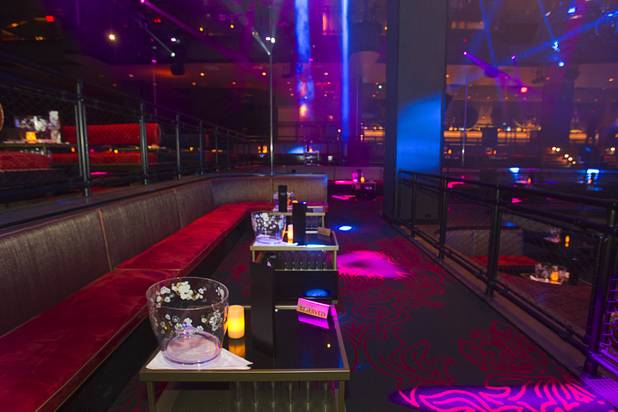A mid-level seating area at the Light nightclub at Mandalay Bay Thursday, May 23, 2013. The new 38,000 sq. ft. club is a collaboration by Cirque du Soleil and The Light Group.