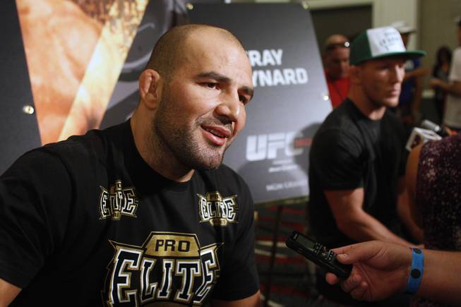 Light heavyweight Glover Teixeira talks to reporters during media day in advance of UFC 160 Thursday, May 23, 2013.