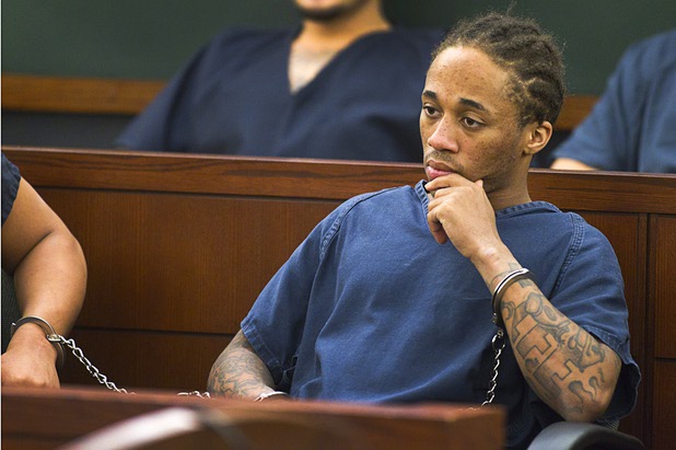 Michael Solid, 21, waits for a hearing in Las Vegas Justice Court at the Regional Justice Center Thursday, May 23, 2013. Solid and Jacob Dismont, 18, are accused of killing 15-year-old Marcos Arenas while stealing his iPad,