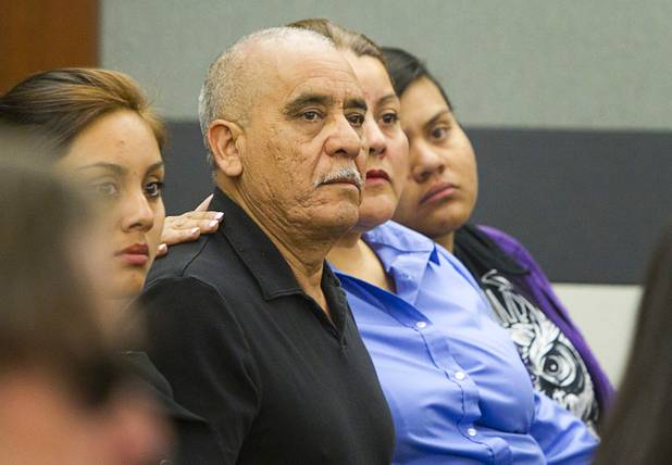 Friends and family of Marcos Arenas  attend a hearing for   Jacob Dismont, 18, and Michael Solid, 21, in Las Vegas Justice Court at the Regional Justice Center Thursday, May 23, 2013. Dismont and Solid are accused of killing Arenas while stealing his iPad.