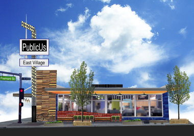 An artist’s rendering of the PublicUs restaurant, which is scheduled to open later this summer at 1126 Fremont St.