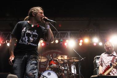 The band Flag performs during the Punk Rock Bowling & Music Festival in downtown Las Vegas on Monday, May 27, 2013.