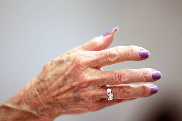 Ruth Elliott, 92,  teaches a parapsychology course to seniors at the Osher Lifelong Learning Institute at UNLV Paradise campus in Las Vegas on Wednesday, June 5, 2013.