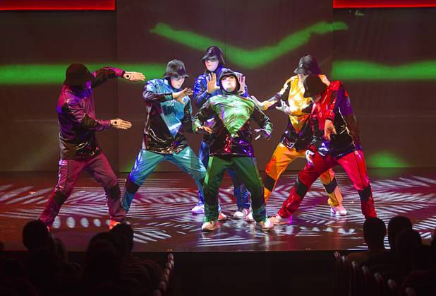 Jabbawockeez cast members perform in "Prism," their new show at the Luxor, Sunday, June 9, 2013.