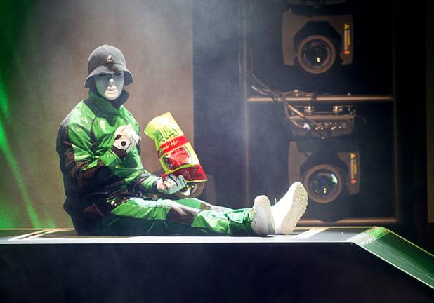 A Jabbawockeez cast member performs in "Prism," their new show at the Luxor, Sunday, June 9, 2013.
