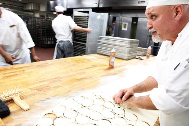 Baker Gabriel Shavalier works inside the basement bakery at Caesars Palace in Las Vegas on Tuesday, June 11, 2013.