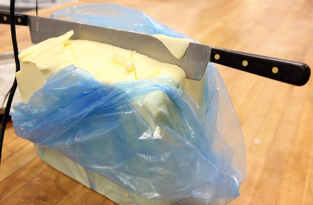 A block of butter inside the basement bakery at Caesars Palace in Las Vegas on Tuesday, June 11, 2013.