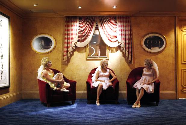 Performers wait to take the stage during "O" at the Bellagio on Thursday, June 13, 2013.