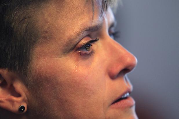 Graduate Stephanie Wuopio cries during the Hope for Prisoners graduation ceremony in Las Vegas on Friday, June 14, 2013. Hope for Prisoners provides intensive one week training for prisoners reentering society.