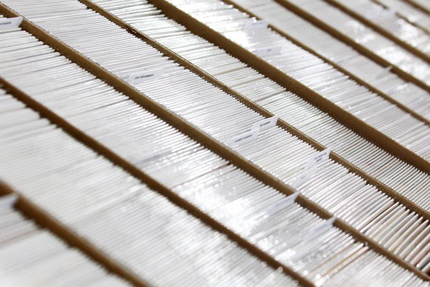 Boxes of comic books are seen on display at the Amazing Las Vegas Comic Con at the South Point Saturday, June 15, 2013.