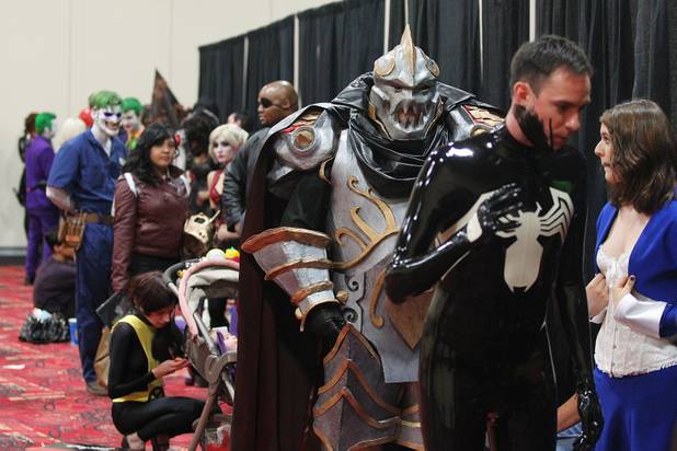 Contestants wait in line for judging during the costume contest at the Amazing Las Vegas Comic Con at the South Point Saturday, June 15, 2013.