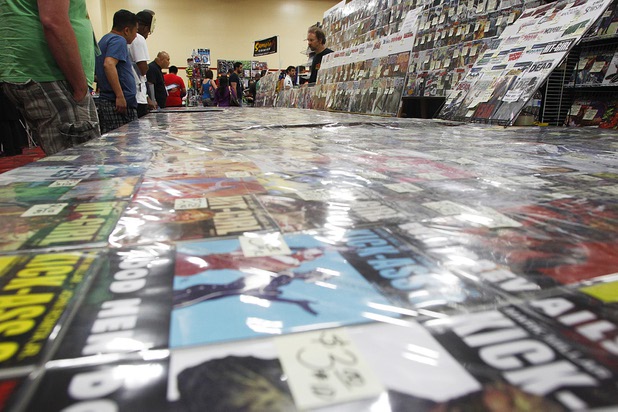 A wide array of comic books is seen on display at the Amazing Las Vegas Comic Con at the South Point Saturday, June 15, 2013.