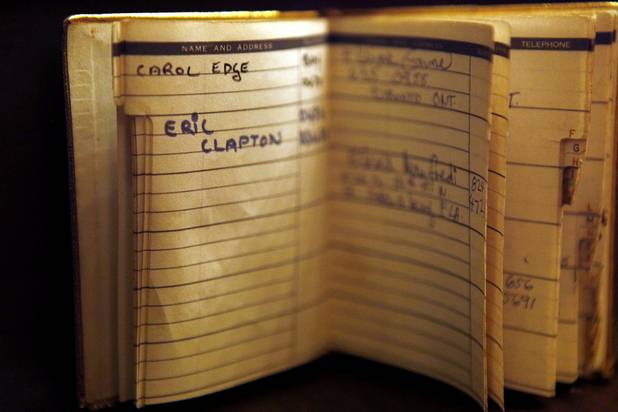 Jimi Hendrix's address book, part of the Hard Rock Hotel's rock memorabilia collection on Monday, June 17, 2013 at the Hard Rock Hotel in Las Vegas.