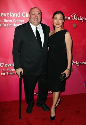 James Gandolfini arrives with his wife Deborah Lin at the Keep Memory Alive 16th Annual "Power of Love Gala" honoring Muhammad Ali with his 70th birthday celebration Saturday, Feb. 18, 2012, at MGM Grand Garden Arena.