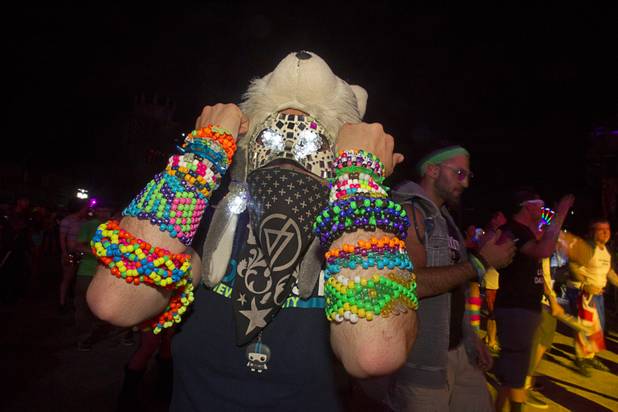 Yosef Yecheilov, 28, of New York City poses during the third day of the Electric Daisy Carnival at the Las Vegas Motor Speedway Sunday, June 23, 2013.