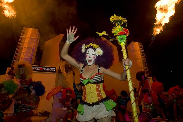 Members of "Team EZ" perform during the third day of the Electric Daisy Carnival at the Las Vegas Motor Speedway early Monday morning, June 24, 2013.