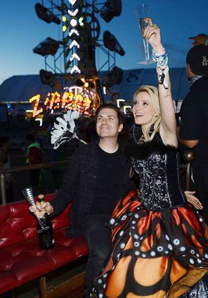 Pasquale Rotella and Holly Madison at the 2013 Electric Daisy Carnival at Las Vegas Motor Speedway on Sunday, June 23, 2013.