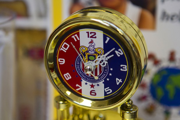 A Chivas clock is displayed at the El Birotazo Mexican restaurant, 4262 E. Charleston Blvd., Wednesday, June 26, 2013. The restaurant owners are huge fans of the Chivas soccer team. Chivas (Guadalajara) and Club America (Mexico City), two of the most popular soccer teams in Mexico, play each other at Sam Boyd Stadium on Wednesday, July 3.