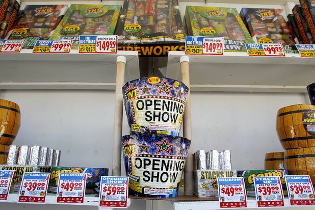 These are examples of fireworks that are legal in Las Vegas during the Las Vegas Fire Department's annual July 4th fireworks safety demonstration Wednesday, June 26, 2013