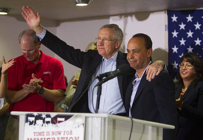 Reid and Gutierrez Lead Immigration Rally At Culinary Union