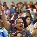 Reid and Gutierrez Lead Immigration Rally At Culinary Union
