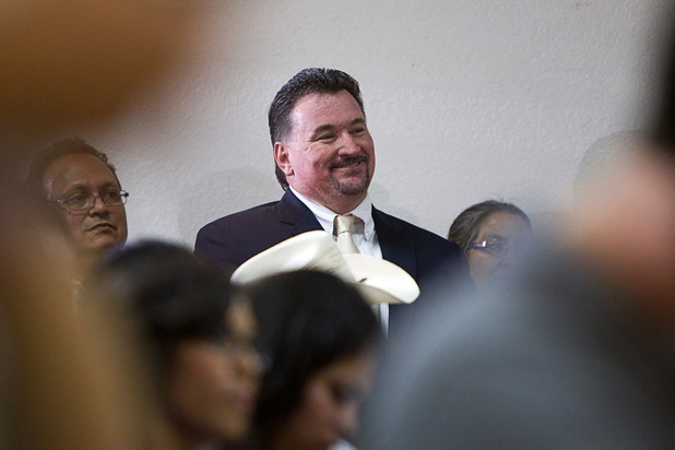 Nevada Republican Party Chairman Michael McDonald attends a rally for immigration reform at the Culinary Workers Union, Local 226, headquarters Monday, July 1, 2013.