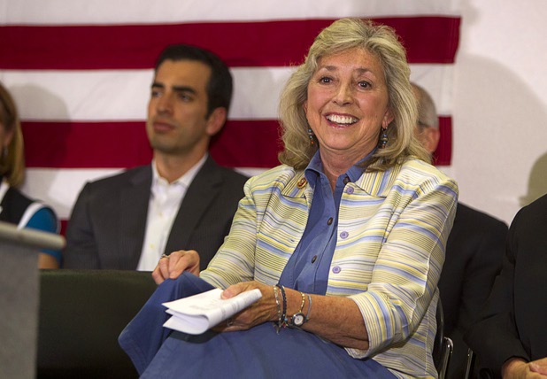 FILE: Congresswoman Dina Titus (D-NV) attends a rally for immigration reform at the Culinary Workers Union, Local 226, headquarters Monday, July 1, 2013.