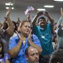 Reid and Gutierrez Lead Immigration Rally At Culinary Union