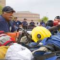 Firefighters Head Out To Fight Fire