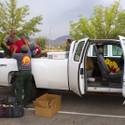 Firefighters Head Out To Fight Fire
