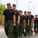 Firefighters Head Out To Fight Fire