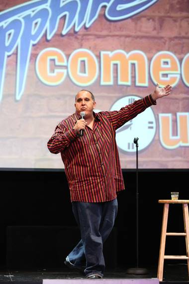 Comedian and headliner Michael “Wheels” Parise during the Sapphire Comedy Hour at Sapphire Gentlemen’s Club, Friday, July 12, 2013.