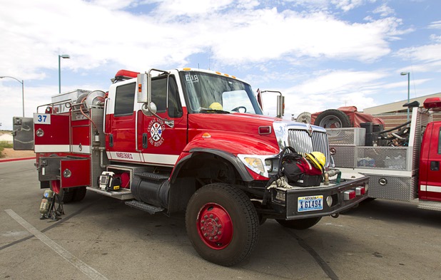 A Type 3 brush truck from Dayton, Nev. is shown at Centennial High School Sunday, July 14, 2013.