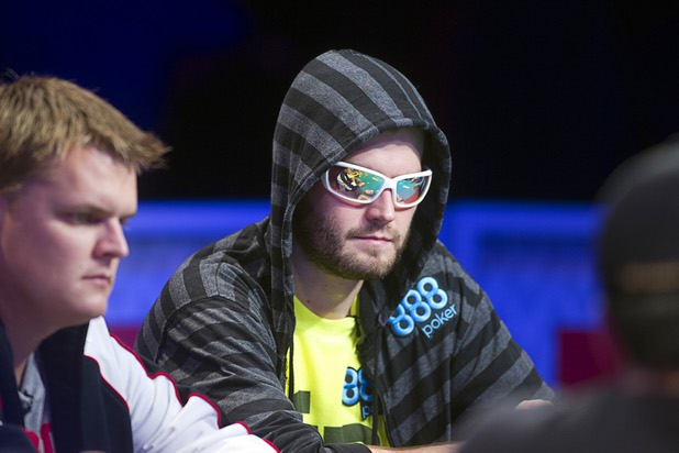 Chris Lindh of Las Vegas competes during the seventh day of the World Series of Poker $10,000 buy-in no-limit Texas Hold 'Em at the Rio Monday, July 15, 2013.