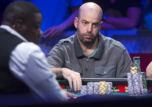 Amir Lehavot of  Israel competes in the World Series of Poker $10,000 buy-in no-limit Texas Hold 'Em at the Rio Monday, July 15, 2013.