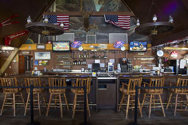 A view of the bar in the Mount Charleston Lodge Thursday, July 18, 2013. The mountain is expected to reopen to the public on Friday.